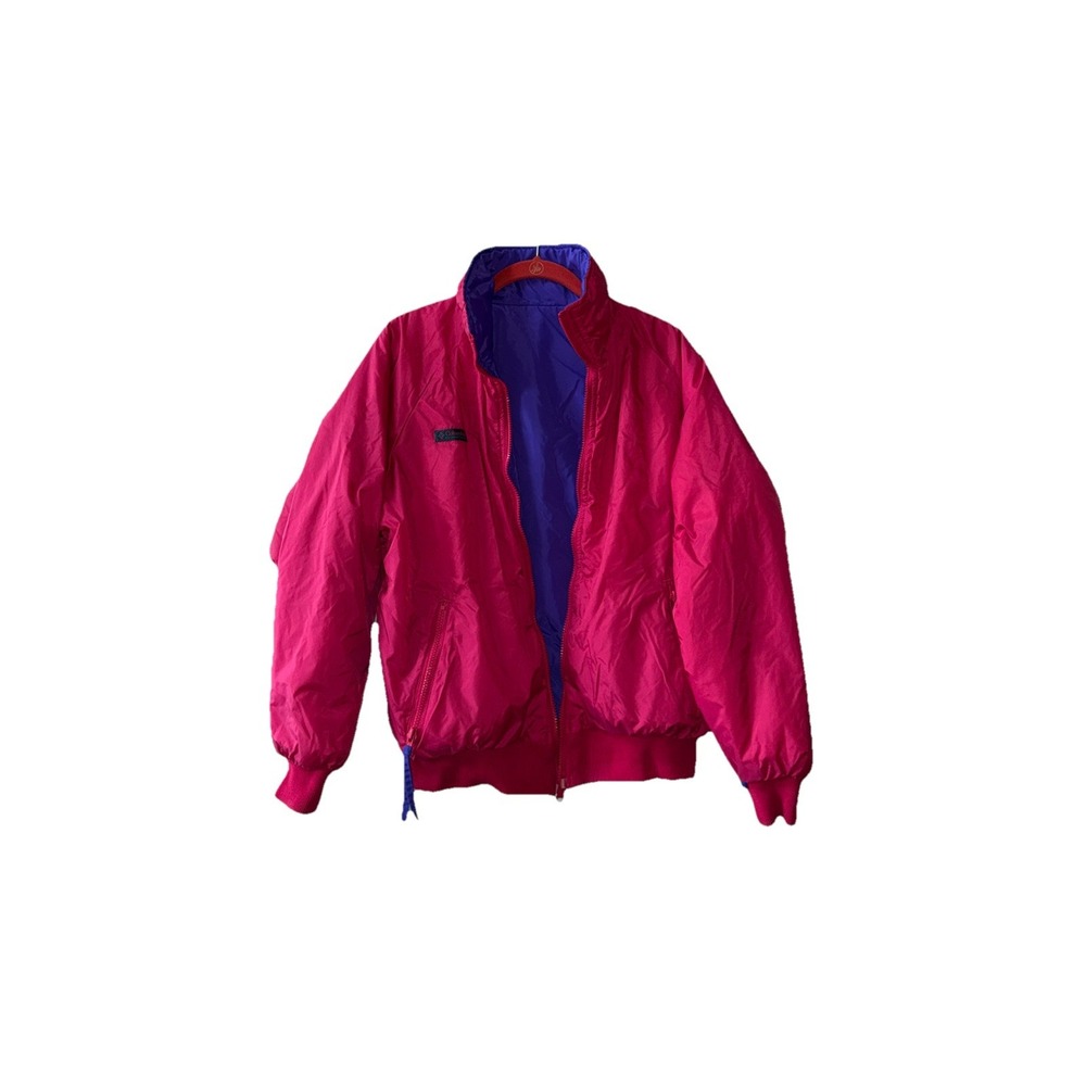 Vintage 90s Columbia Women's Large Full Zip Reversible Jacket Pink Purple